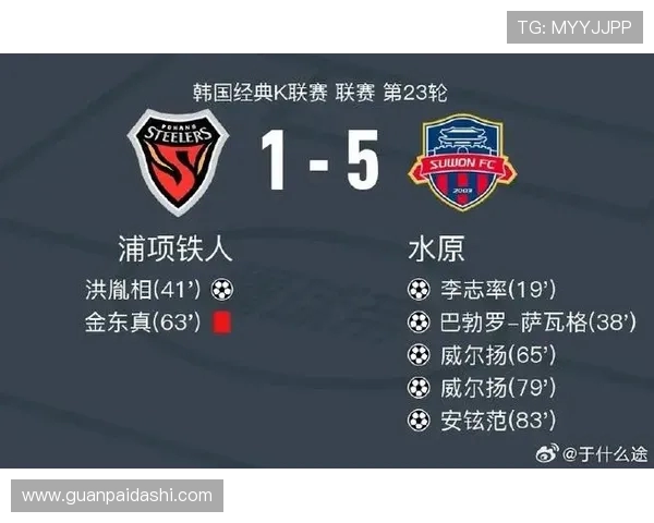 洪胤相远射破门 浦项铁人1-0小胜光州FC收获三分